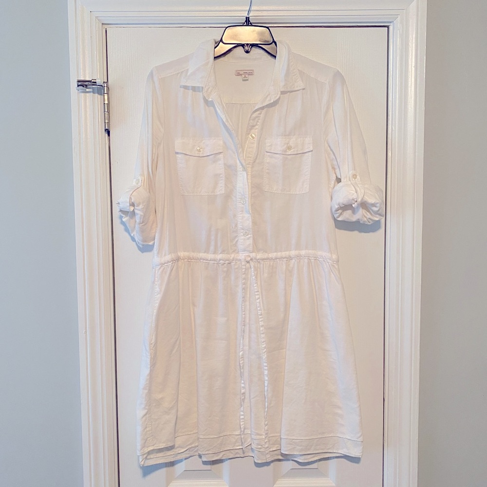 Gap Button Up Shirt Dress With Tie Waist - XS